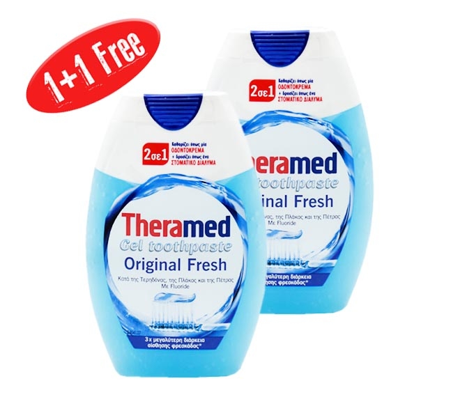 toothpaste THERAMED Gel original fresh 2x75ml (1+1 FREE)