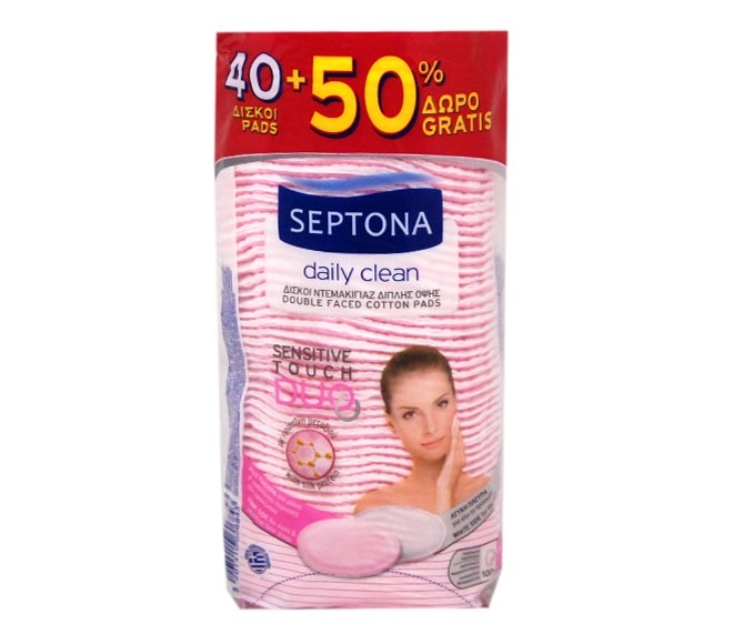 SEPTONA Daily Clean double faced cotton pads 40pcs + 50% FREE