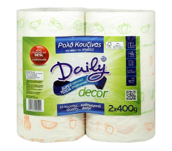DAILY Decor kitchen paper 148 sheets x 2ply (2pcs x 400g)