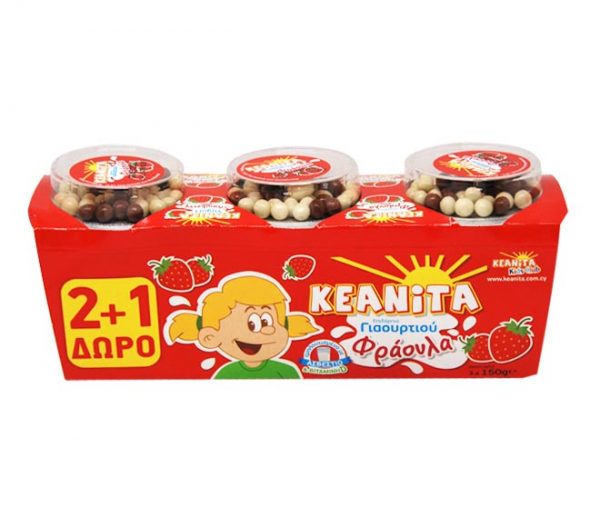 fruit yogurt KEANITA strawberry 3x150g (2+1 FREE)