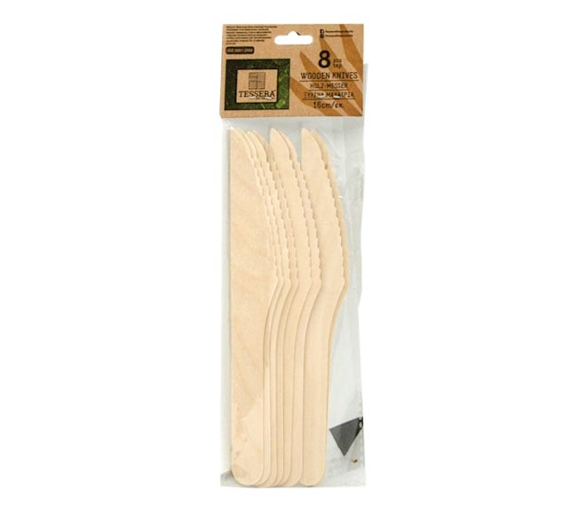 cutlery wooden TESSERA knives 16cm x 8pcs