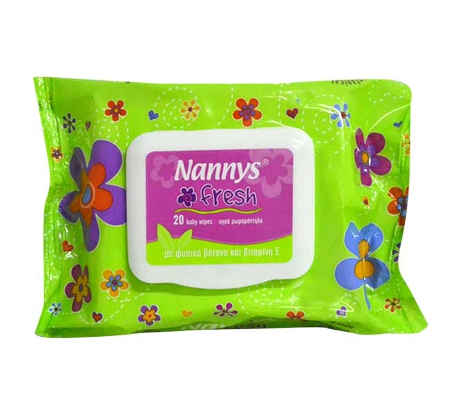 NANNYS fresh baby wipes with natural herb extracts & vitamin E 20pcs