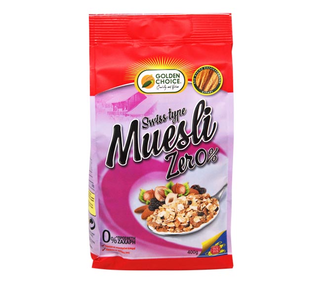 muesli GOLDEN CHOICE zer0% with raisins & nuts 400g