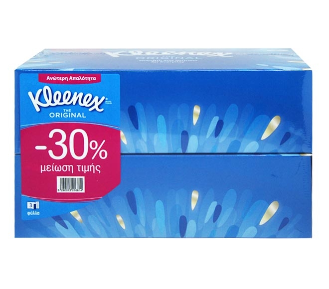KLEENEX facial tissues THE ORIGINAL 80 sheets x 3ply 2pcs (-30% LESS)