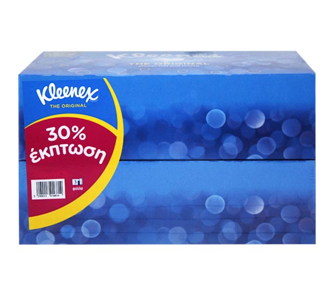 KLEENEX facial tissues THE ORIGINAL 80 sheets x 3ply 2pcs (-30% LESS)