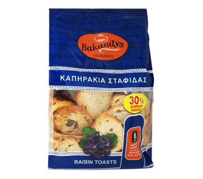 BAKANDYS raisin toasts 200g (30% FREE PRODUCT)