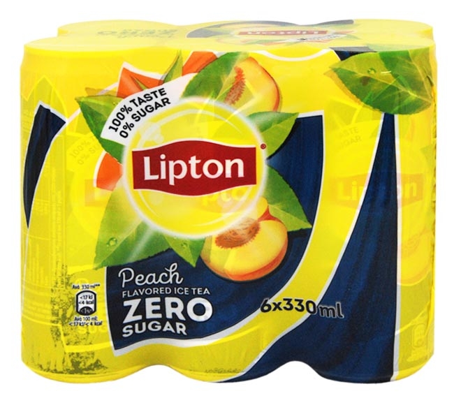 LIPTON ice tea 6x330ml – PEACH zero sugar