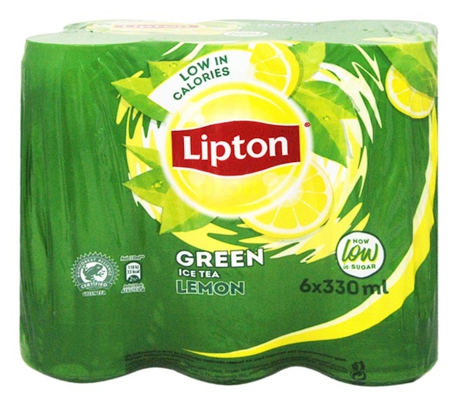 LIPTON ice tea GREEN 6x330ml – LEMON low sugar
