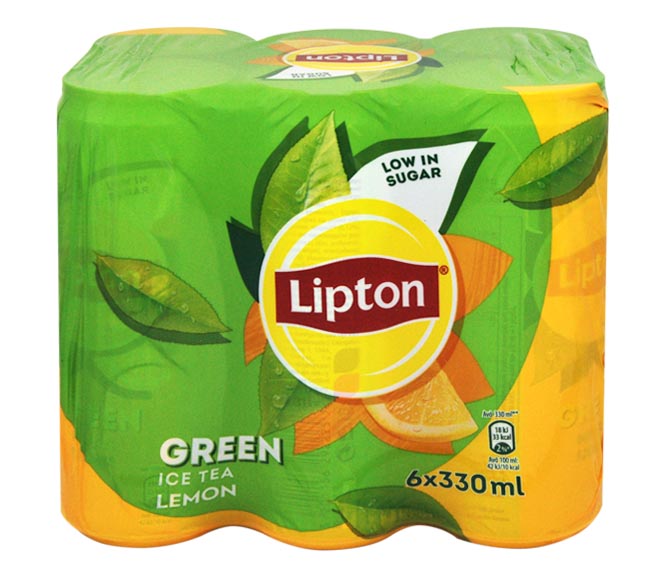 LIPTON ice tea GREEN 6x330ml – LEMON low sugar
