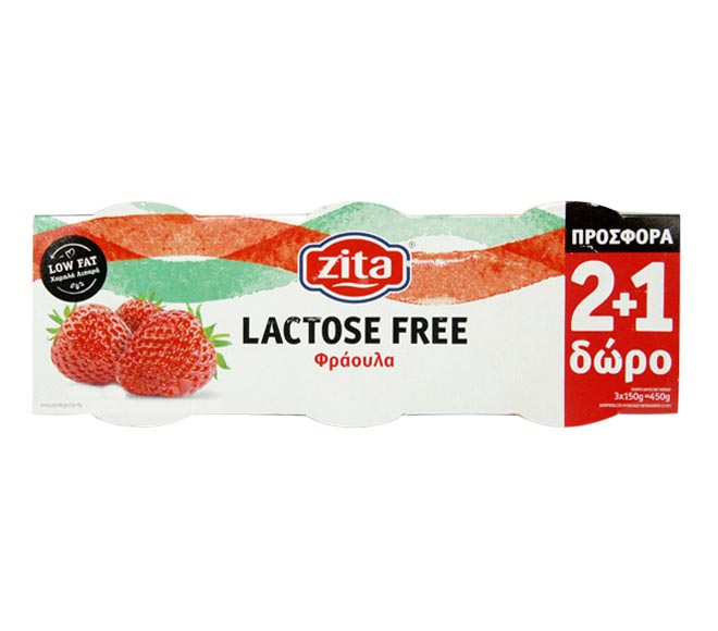 fruit yogurt ZITA lactose free 150g – Strawberry (2+1 FREE)