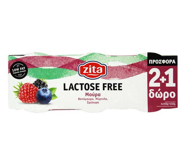 fruit yogurt ZITA lactose free 150g – Mixed Berries (2+1 FREE)