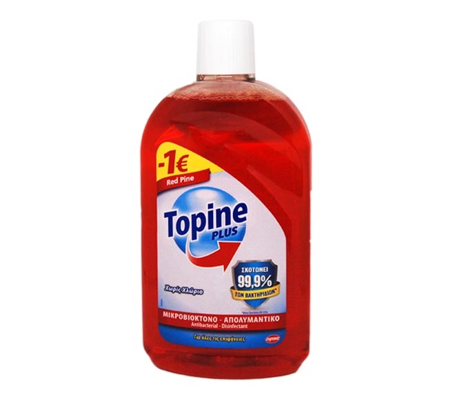 TOPINE Plus antibacterial – disinfectant 1L – Red Pine (€1 OFF)