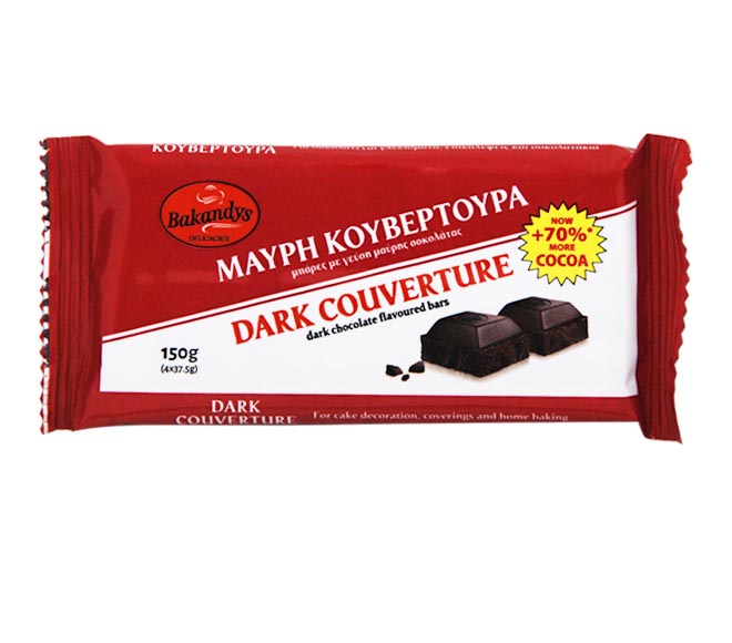 BAKANDYS couverture (4×37.5g)150g – dark chocolate