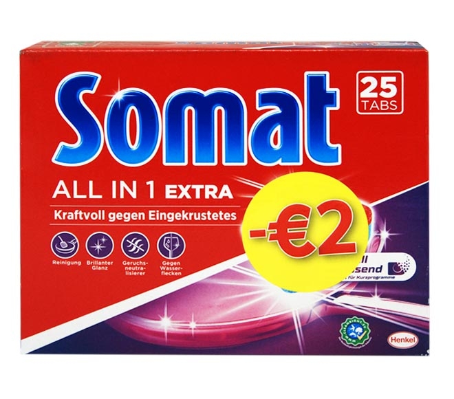 SOMAT dishwasher detergent All in 1 Extra 25 tabs 450g (€2 LESS)
