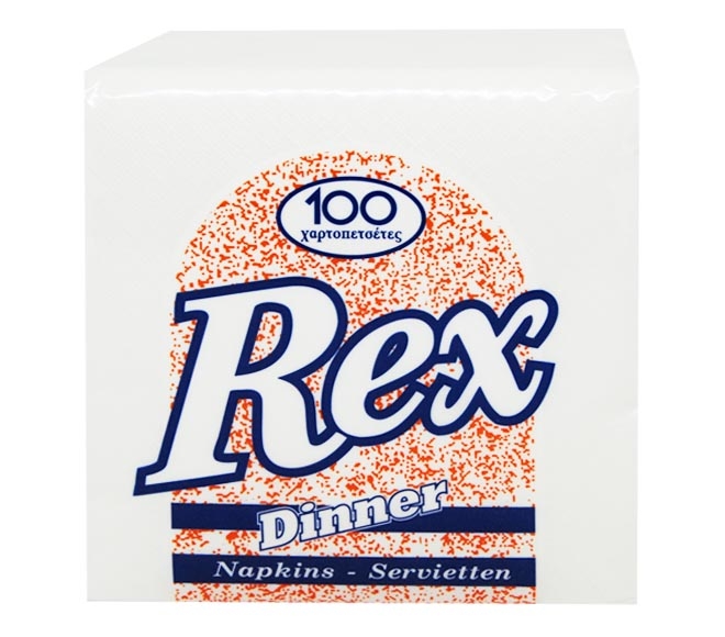 REX Dinner napkins 100 sheets x 1ply (28.5cm x 28.5cm)