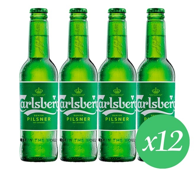 CARLSBERG Pilsner beer 12x630ml (including crate & bottles)
