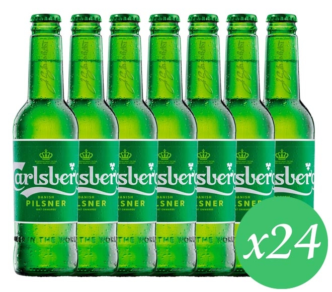 CARLSBERG Pilsner beer 24x330ml (including crate & bottles)