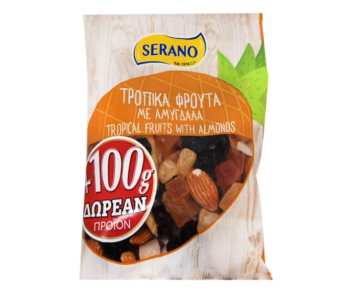 SERANO tropical fruits with almonds 150g + 100g FREE