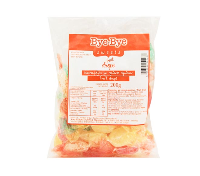 sweets BYE-BYE fruit drops 200g