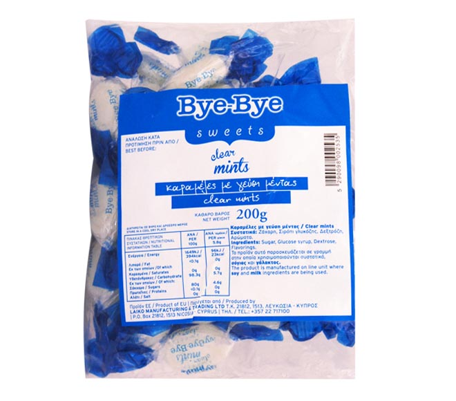 sweets BYE-BYE clear mints 200g