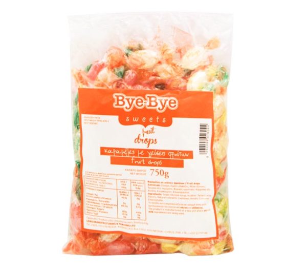 sweets BYE-BYE fruit drops 750g
