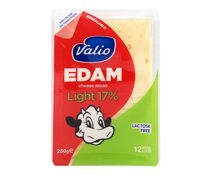 cheese VALIO Edam light 17% 12 slices 250g – lactose free