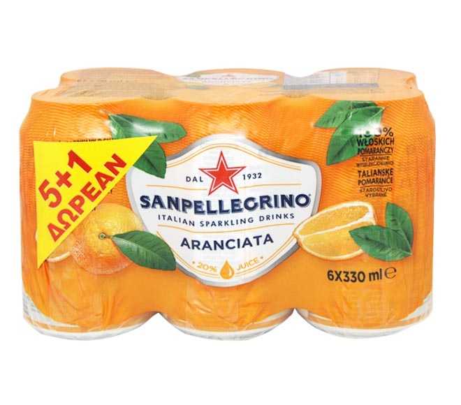 s) can SAN PELLEGRINO Sparkling orange beverage 6x330ml (5+1 FREE)
