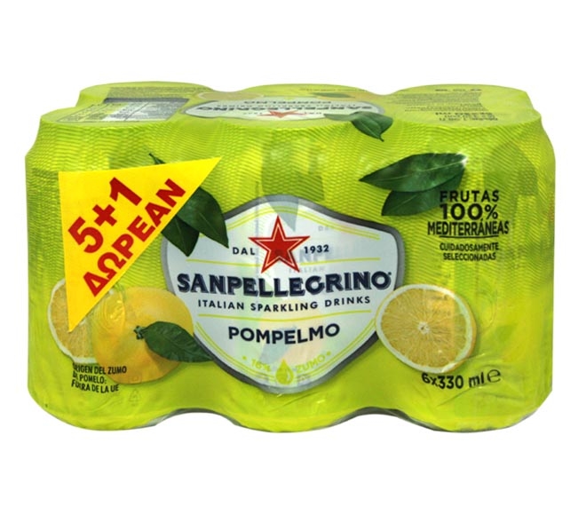 s) can SAN PELLEGRINO Sparkling grapefruit beverage 6x330ml (5+1 FREE)