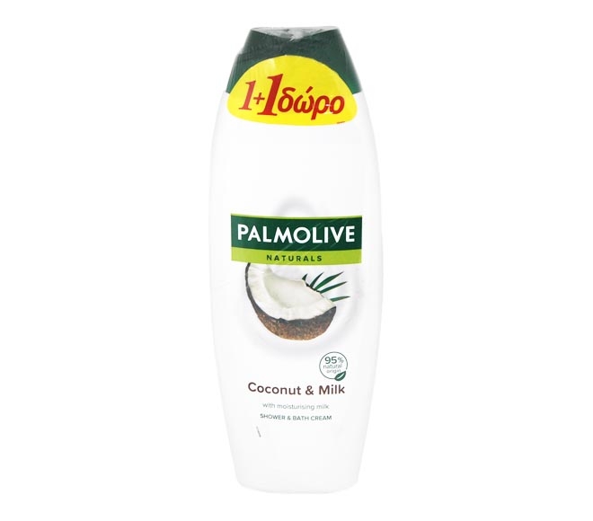 PALMOLIVE Naturals shower & bath cream 650ml – Coconut & Milk (1+1 FREE)
