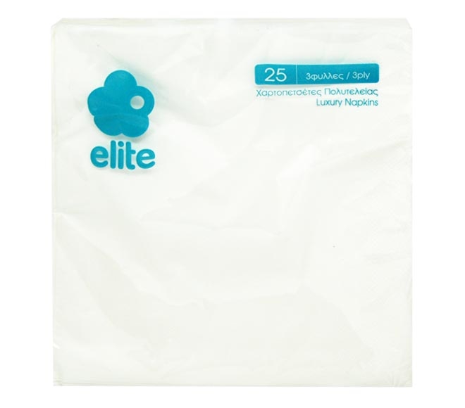 ELITE napkins luxury 3ply 25pcs 40cm x 40cm – white