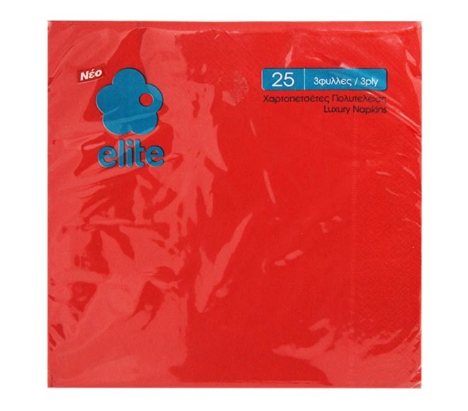 ELITE napkins luxury 3ply 25pcs 40cm x 40cm – red