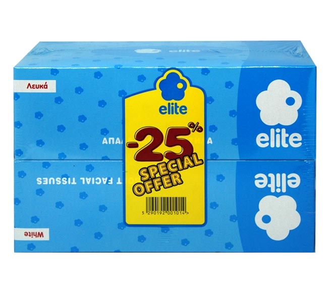 ELITE soft facial tissues white 150 sheets x 2ply 2 pieces (25% OFF)