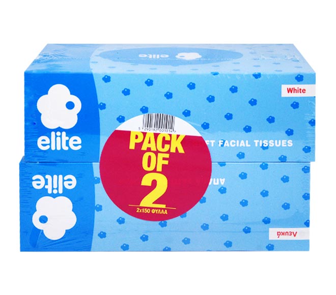 ELITE soft facial tissues white 2×150 sheets x 2ply