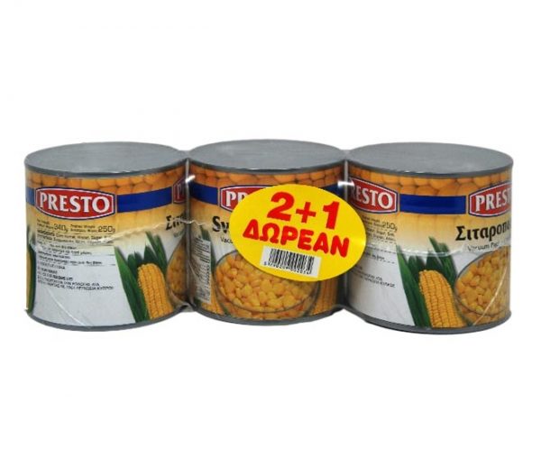 PRESTO sweet corn 340g (2+1 FREE)
