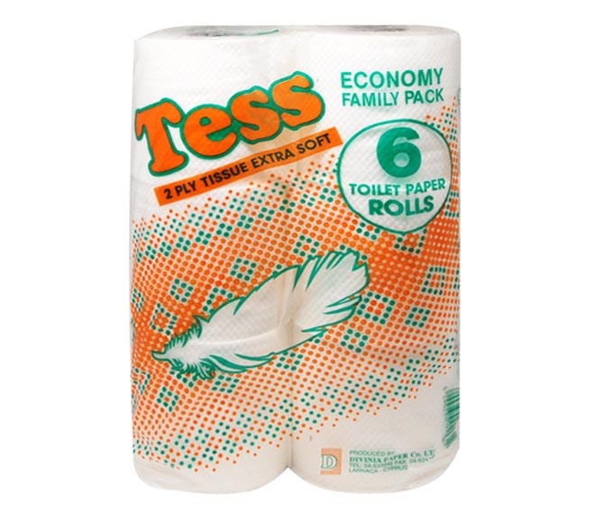 TESS toilet paper extra soft 188 sheets x 2ply 6pcs (ECONOMY FAMILY PACK)