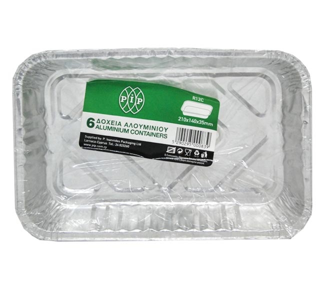 PIP aluminum containers 210mm x 140mm x 35mm x 6pcs