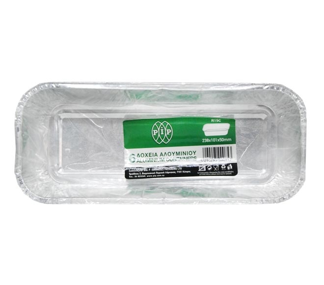 PIP aluminum containers 238mm x 101mm x 50mm x 6pcs