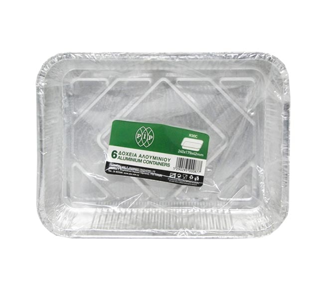 PIP aluminum containers 240mm x 179mm x 42mm x 6pcs