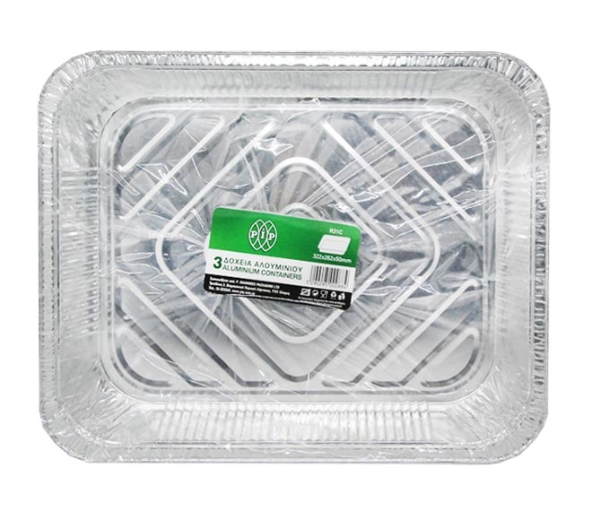 PIP aluminum containers 322mm x 262mm x 50mm x 3pcs