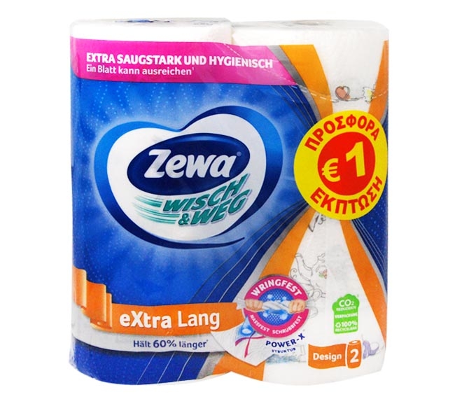 ZEWA kitchen paper towels extra long 2pcs (€1 OFFER)