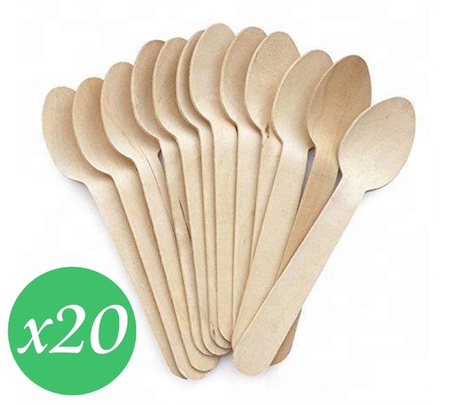 cutlery wooden CATERWAYS spoons 20pcs