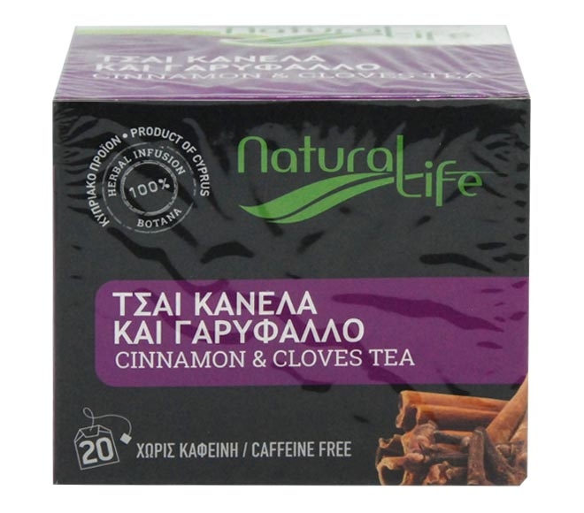 tea NATURAL LIFE (20pcs) 26g – Cinnamon & Cloves (100% natural herbs caffeine free)