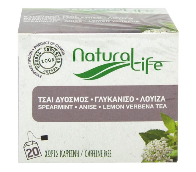 tea NATURAL LIFE (20pcs) 26g – Spearmint – Anise – Lemon Verbena (100% natural herbs caffeine free)