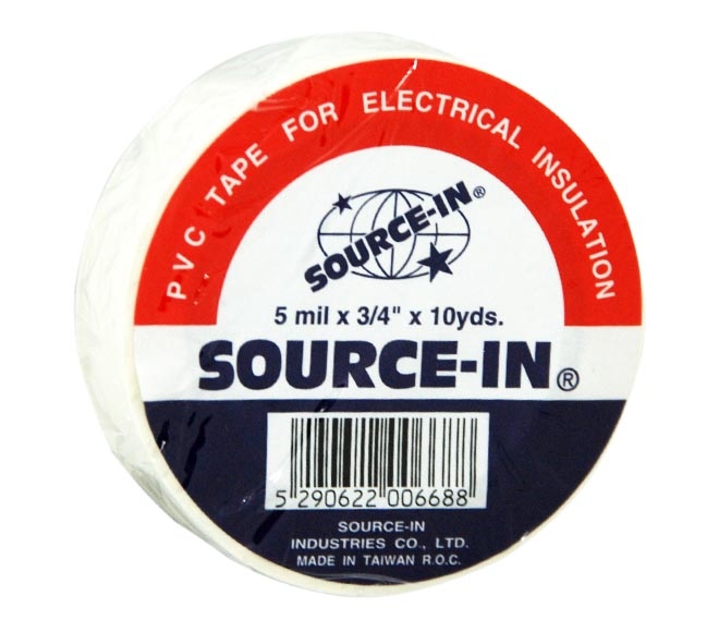 SOURCE-IN PVC insulation tape white 5m x 3/4inch