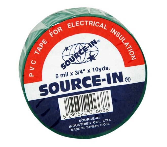 SOURCE-IN PVC insulation tape green 5m x 3/4inch