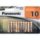 PANASONIC Type AAA Alkaline Batteries, pack of 10