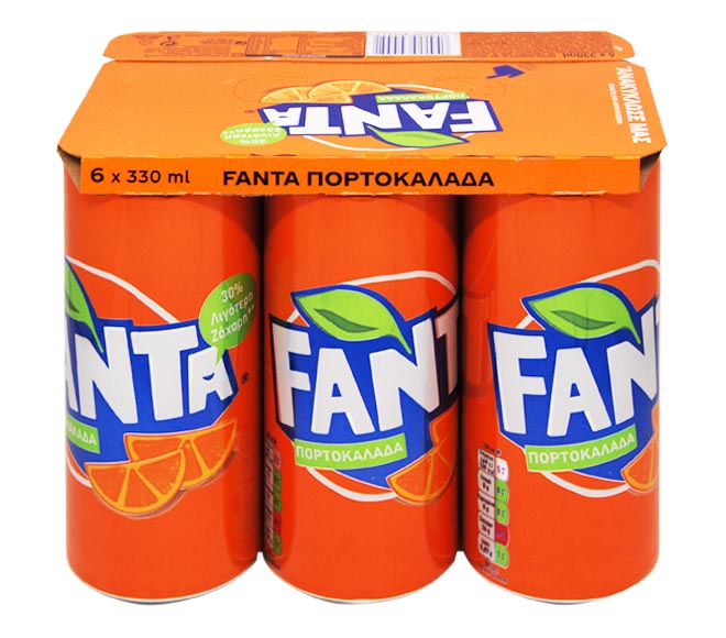 can FANTA orange 6x330ml (30% less sugar)