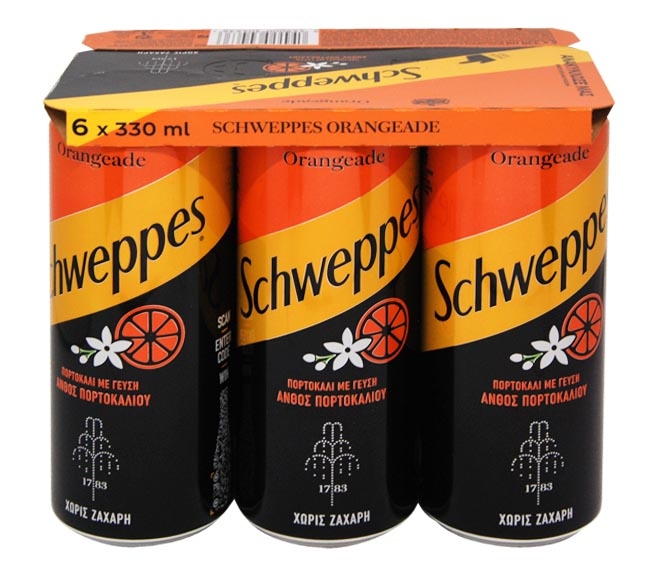 can SCHWEPPES orangeade with orange blossom 6x330ml – sugar free