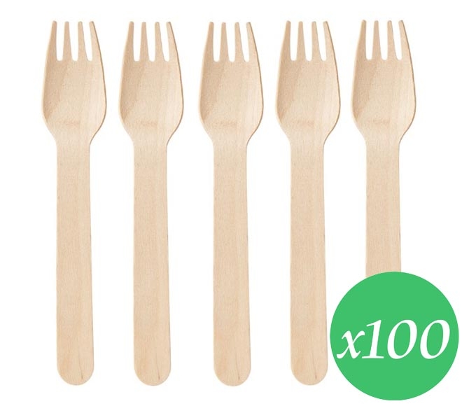 cutlery wooden PIP forks 16cm x 100pcs