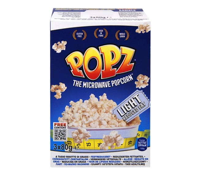POPZ microwave popcorn salted flavored light 80g x 3pcs